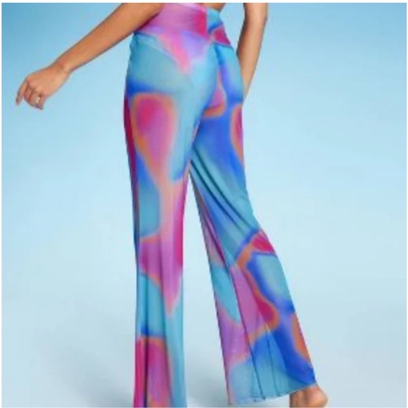 Women’s Wild Fable Mesh Cover-up High Waisted Flare Pants - Picture 3 of 4